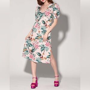 Walter Baker Fabienne Bush Azalea Floral Multicolor Dress Size Large NEW